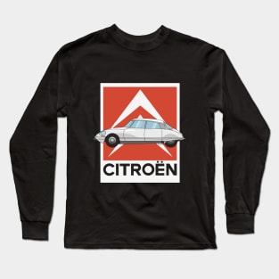 Citroen DS White Illustration Long Sleeve T-Shirt